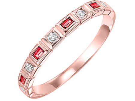 10Kt Rose Gold Diamond 1 10Ctw & Ruby 1 8Ctw Ring Sale