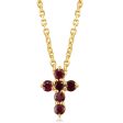 14K Yellow Gold Ruby Cross Neckpiece Online Sale