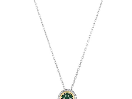 Sterling Silver & 18K Gold Popcorn Birthstone Pendant on Sale