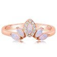 14K Rose Gold Australian Opal Diamond Ring Online Sale