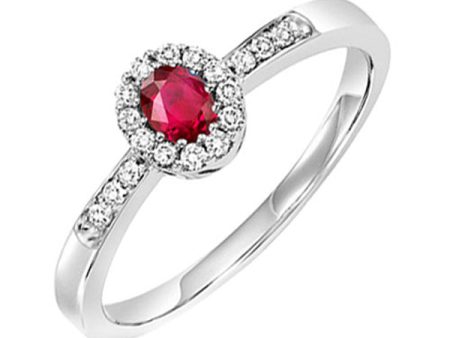 14Kt White Gold Diamond 1 6Ctw & Ruby 1 5Ctw Ring For Cheap