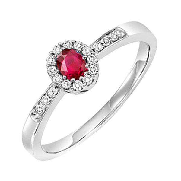 14Kt White Gold Diamond 1 6Ctw & Ruby 1 5Ctw Ring For Cheap