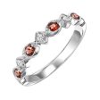 14Kt White Gold Diamond 1 20Ctw & Garnet 1 7Ctw Ring Supply