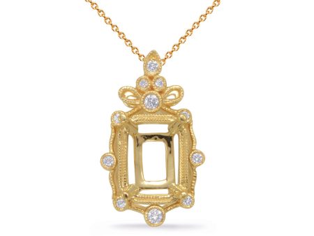 Yellow Gold Diamond Pendant 9x7ec Center Online Hot Sale