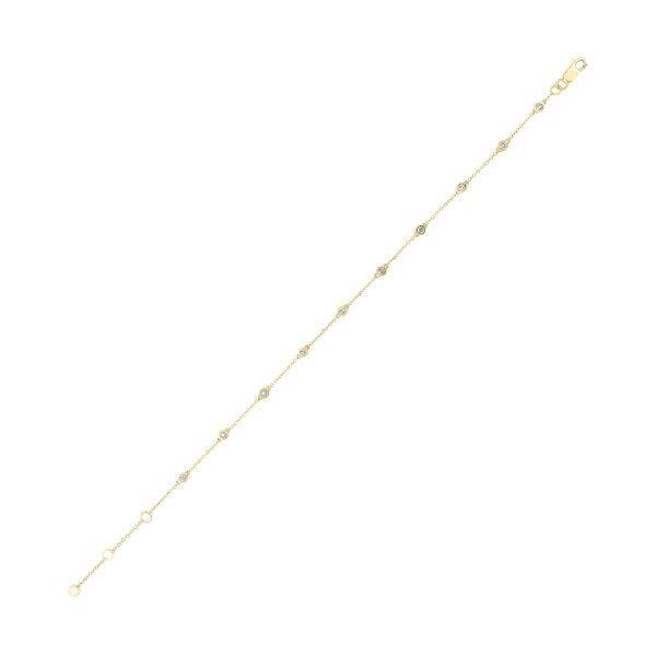 14Kt Yellow Gold Diamond 1 4Ctw Bracelet Hot on Sale