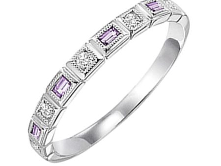 14Kt White Gold Diamond 1 10Ctw & Syn Alexandrite 1 8Ctw Ring For Cheap