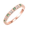 10Kt Rose Gold Diamond 1 10Ctw & Emerald 1 8Ctw Ring Fashion