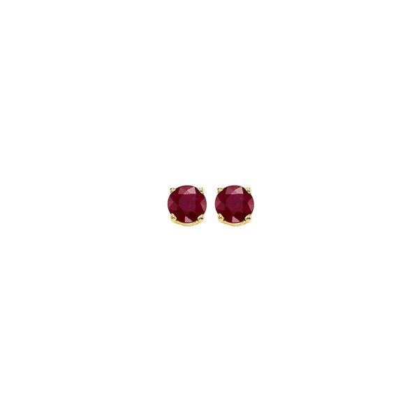 14Kt Yellow Gold  Ruby 1 4Ctw Earring For Discount