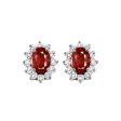 14Kt White Gold Diamond 3 8Ctw & Ruby 1Ctw Earring Cheap