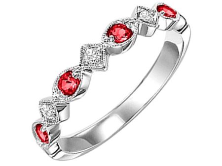 14Kt White Gold Diamond 1 20Ctw & Ruby 1 6Ctw Ring Cheap