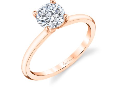 Round Cut Solitaire Engagement Ring - Dominique For Sale