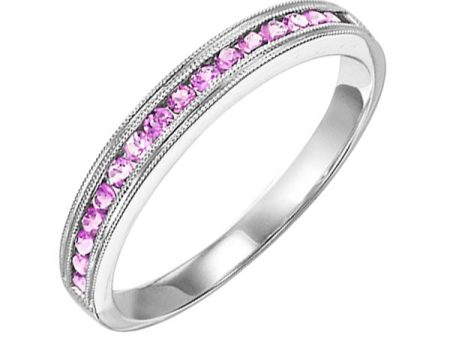 10Kt White Gold & Pink Sapphire 1 3Ctw Ring For Cheap