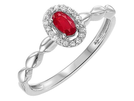 10Kt White Gold Diamond 1 12Ctw & Ruby 1 3Ctw Ring Sale