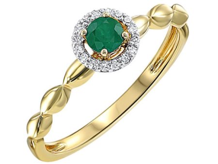 10Kt Yellow Gold Diamond 1 20Ctw & Emerald 1 5Ctw Ring Online