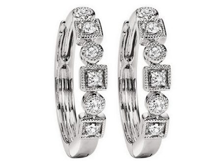 10Kt White Gold Diamond 1 8Ctw Earring on Sale