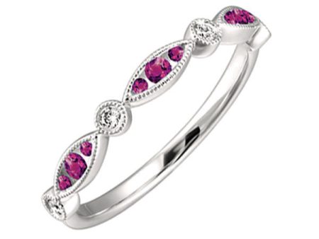 14Kt White Gold Diamond 1 20Ctw & Pink Tourmaline 1 5Ctw Ring Cheap