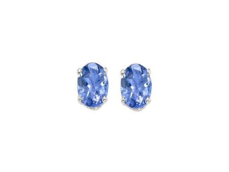 14Kt White Gold & Tanzanite 7 8Ctw Earring Fashion