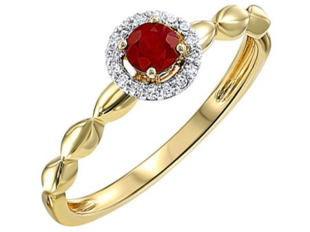 10Kt Yellow Gold Diamond 1 20Ctw & Ruby 1 4Ctw Ring Cheap