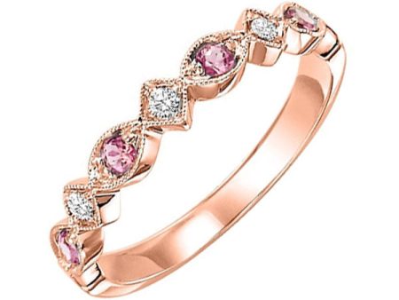 14Kt Rose Gold Diamond 1 20Ctw & Syn Alexandrite 1 6Ctw Ring Online Sale