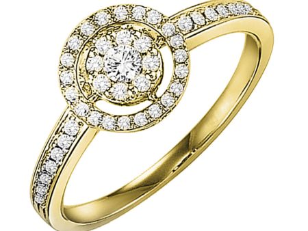 14Kt Yellow Gold Diamond 1 4Ctw Ring Sale