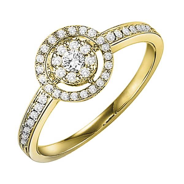 14Kt Yellow Gold Diamond 1 4Ctw Ring Sale