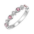 14Kt White Gold Diamond 1 20Ctw & Pink Tourmaline 1 6Ctw Ring For Discount