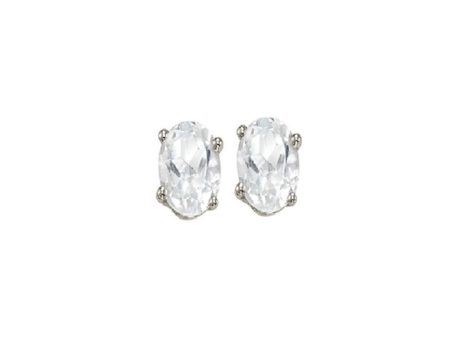 14Kt White Gold & White Topaz 7 8Ctw Earring Online