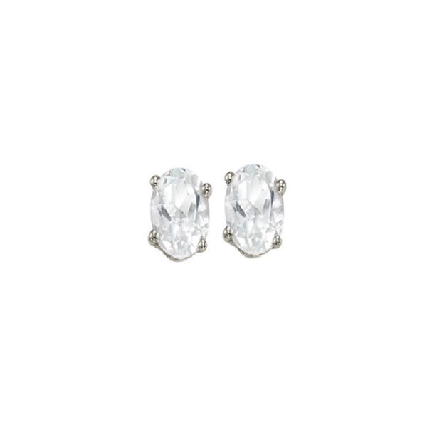 14Kt White Gold & White Topaz 7 8Ctw Earring Online