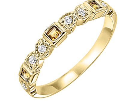 14Kt Yellow Gold Diamond 1 12Ctw & Citrine 1 7Ctw Ring Supply