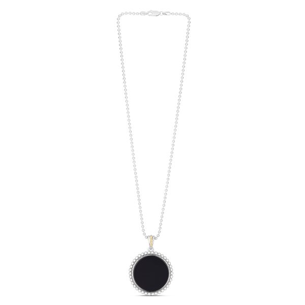 Silver & 18K Popcorn Onyx Medallion on Sale