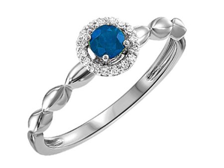 10Kt White Gold Diamond 1 20Ctw & Sapphire 1 5Ctw Ring For Sale