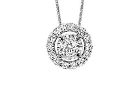 14Kt White Gold Diamond 1 8Ctw Pendant For Discount