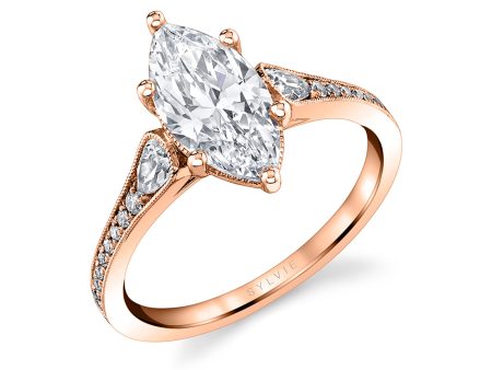 Marquise Cut Unique Engagement Ring - Esmeralda Supply