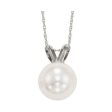 14Kt White Gold & Pearl 1 2Ctw Pendant Cheap