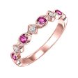 14Kt Rose Gold Diamond 1 20Ctw & Ruby 1 6Ctw Ring on Sale