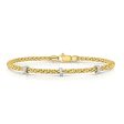 14K Gold Popcorn Bracelet With Triple Diamond Stations Fashion