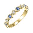 14Kt Yellow Gold Diamond 1 20Ctw & Sapphire 1 6Ctw Ring Hot on Sale