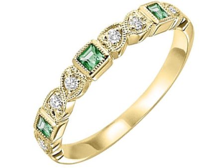 14Kt Yellow Gold Diamond 1 10Ctw & Emerald 1 6Ctw Ring Online now