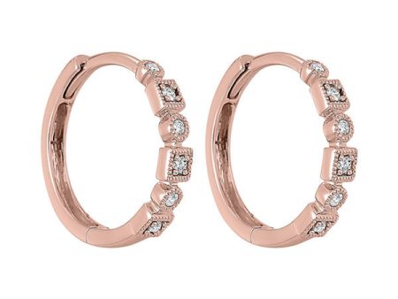 14Kt Rose Gold Diamond 1 8Ctw Earring For Sale