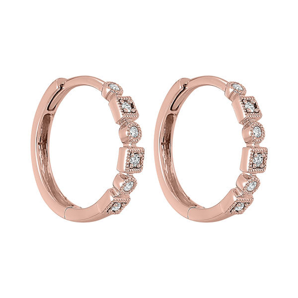 14Kt Rose Gold Diamond 1 8Ctw Earring For Sale