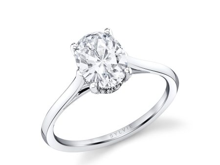 Oval Cut Solitaire Hidden Halo Engagement Ring - Carter Online now