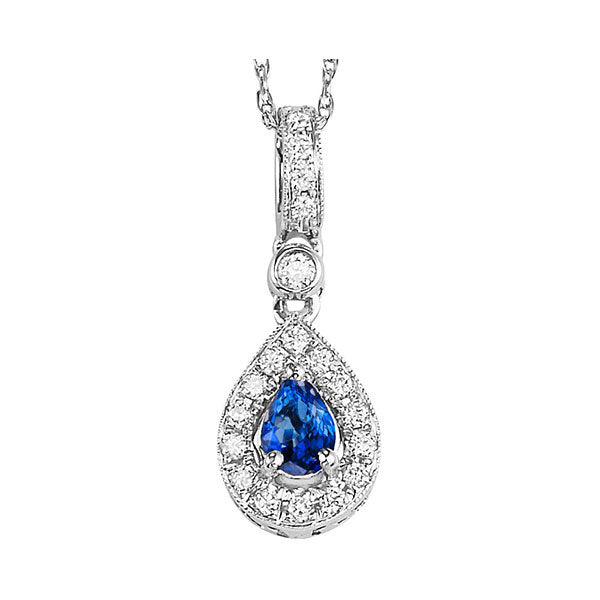 14Kt White Gold Diamond 1 10Ctw & Sapphire 1 5Ctw Pendant Cheap