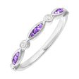 14Kt White Gold Diamond 1 20Ctw & Amethyst 1 5Ctw Ring Online Hot Sale