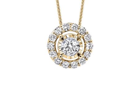 14Kt Yellow Gold Diamond 1 8Ctw Pendant For Sale