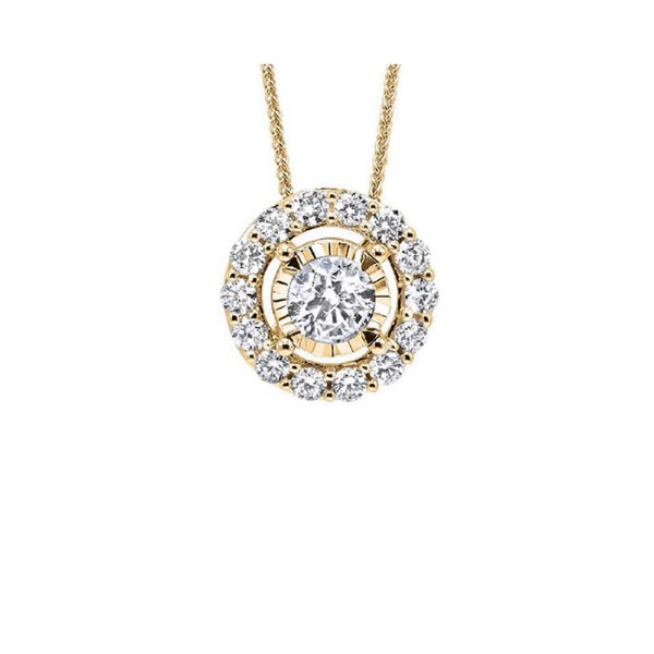 14Kt Yellow Gold Diamond 1 8Ctw Pendant For Sale