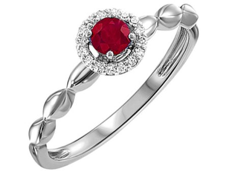 10Kt White Gold Diamond 1 20Ctw & Ruby 1 4Ctw Ring Supply