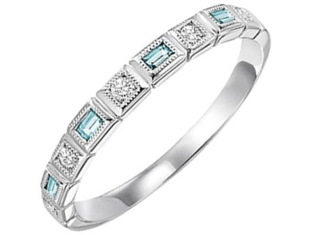 10Kt White Gold Diamond 1 12Ctw & Aquamarine 1 8Ctw Ring Supply