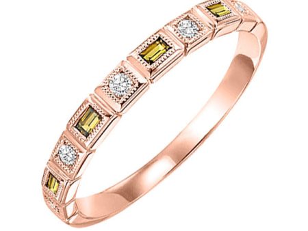 10Kt Rose Gold Diamond 1 10Ctw & Citrine 1 8Ctw Ring Online