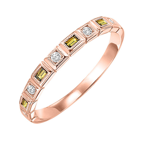 10Kt Rose Gold Diamond 1 10Ctw & Citrine 1 8Ctw Ring Online