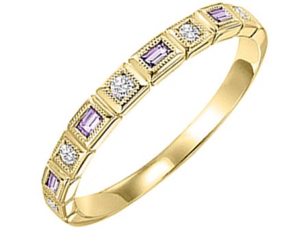 14Kt Yellow Gold Diamond 1 10Ctw & Syn Alexandrite 1 8Ctw Ring Online Hot Sale